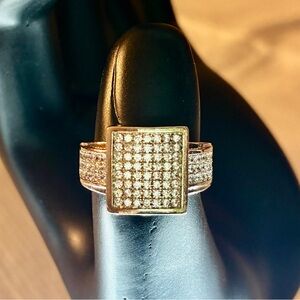 Channeled Cubic Zirconia In 9.25 Sterling Silver Setting, Size 6.25 & 10.0